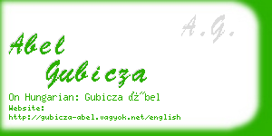 abel gubicza business card